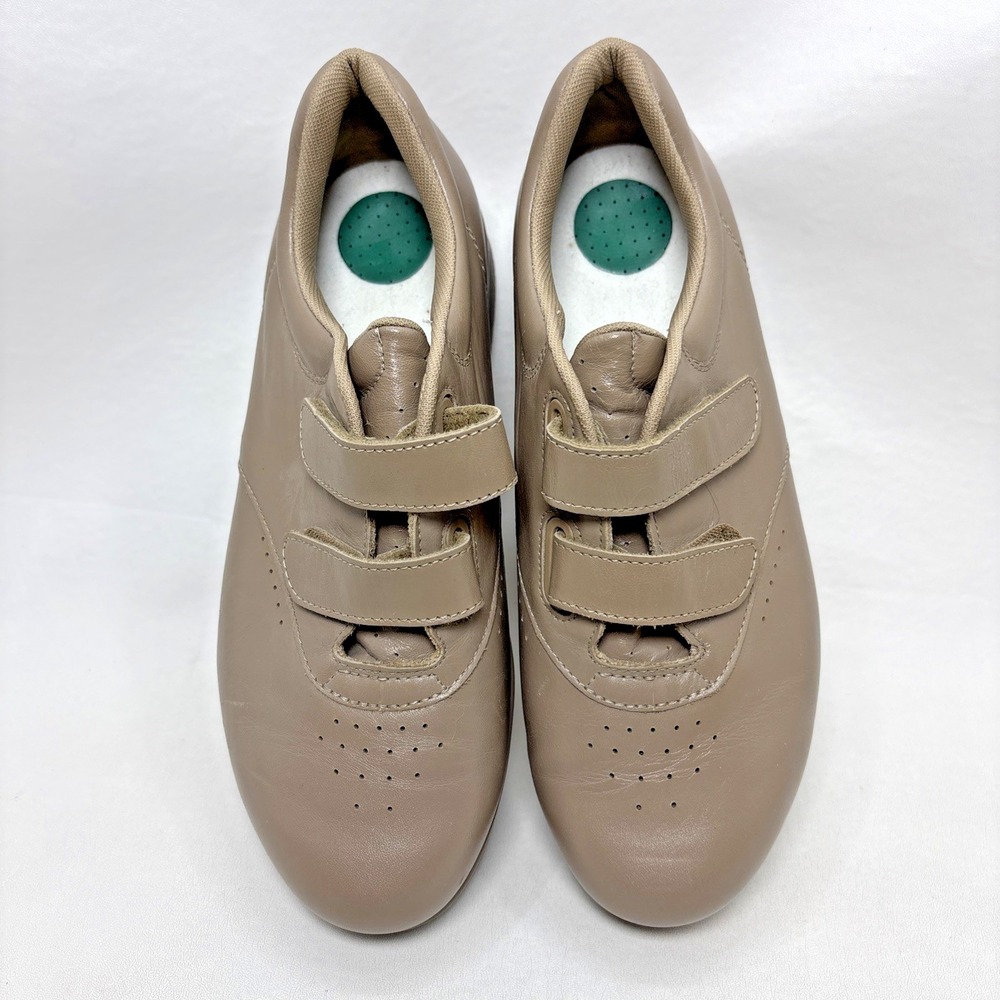 SAS Me Too EZ-Strap Shoes Women Size 7.5 W Mocha Brown‎ Leather Tripad Comfort